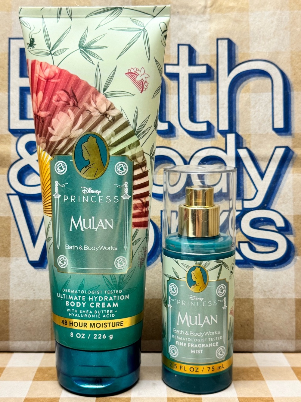 NEW B&BW Mulan Body Cream & Small Fragrance Mist , Disney Princess Collection